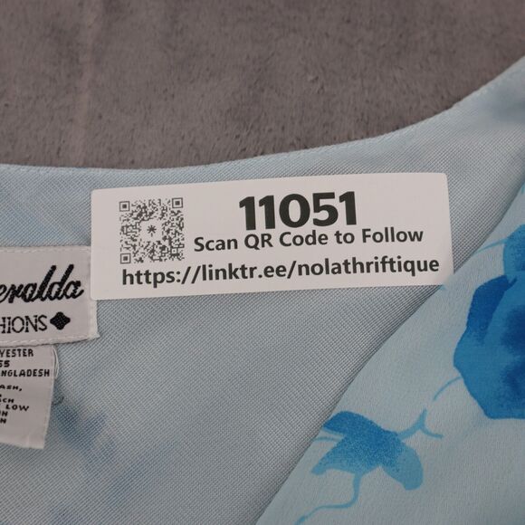 Esmeralda Dress Womens 3X Blue Hi Low One Shoulder Plus Size Blue Floral - Picture 8 of 16